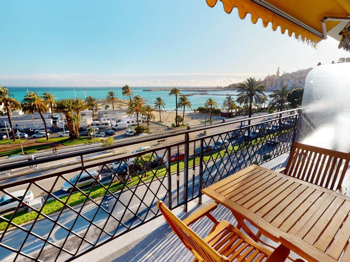 Studio Climatise Avec Terrasse Face Mer A Menton - Fr-1-196-208 Eksteriør bilde